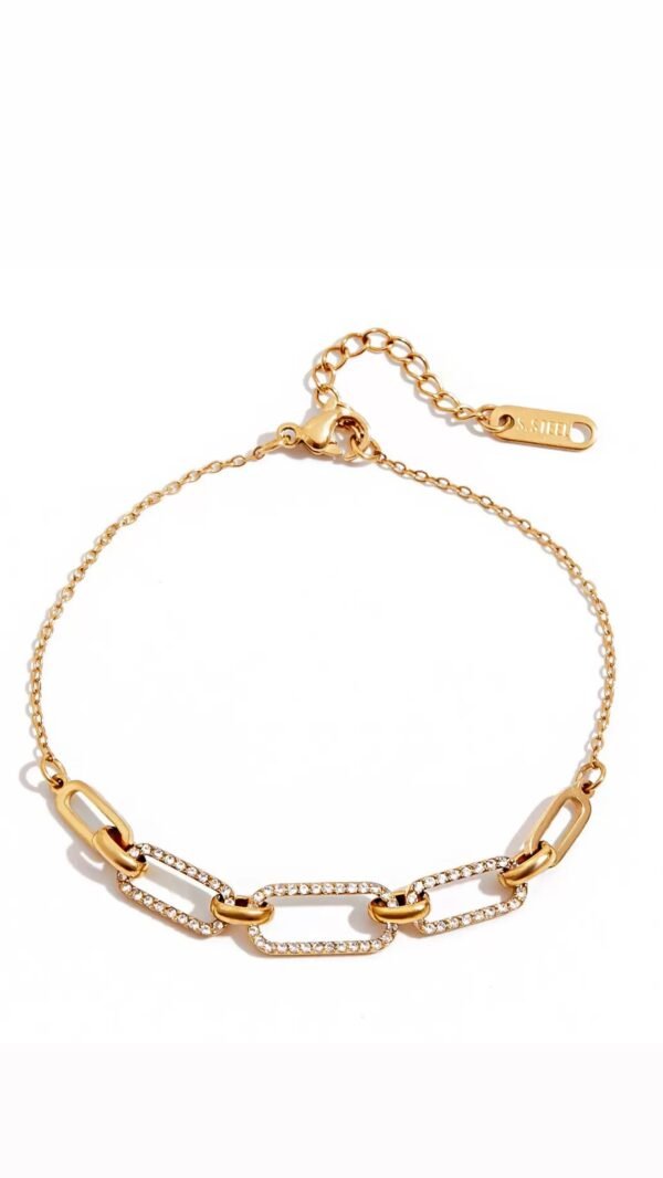 Zircon link bracelet