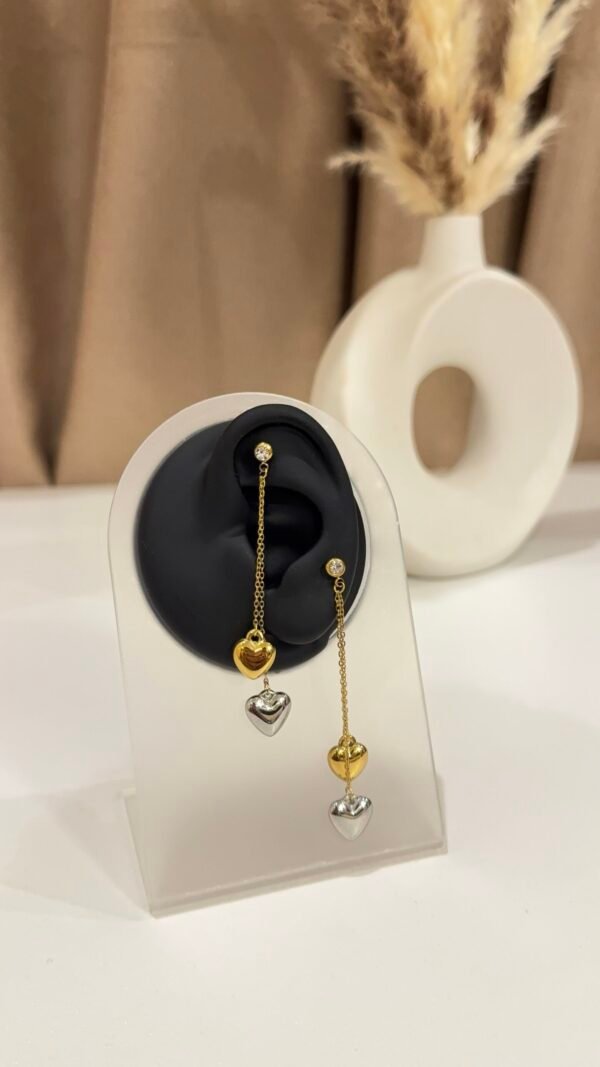 Two toned drop earrings